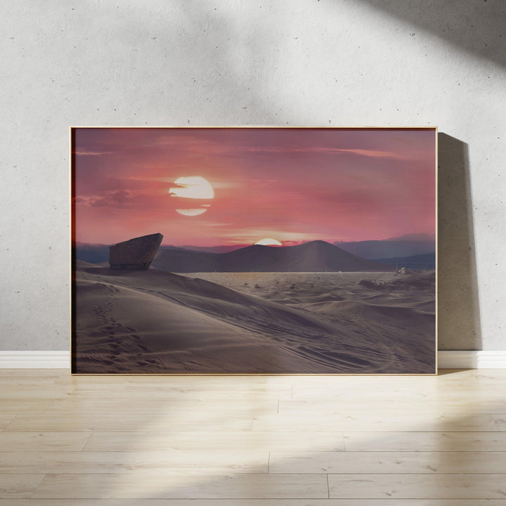 Tatooine outlet Star Wars Framed Poster / StarWars A New Hope Binary Sunset Landscape Art Print